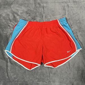 Nike Dri-FIT Shorts Womens S Red Blue Lined Running Athletic Moisture Wicking